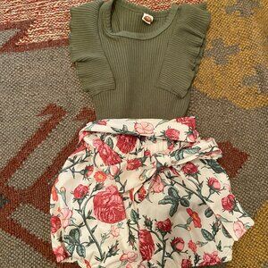 Baby Girl 3-6m Green/Floral outfit